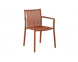 Krzesło SIENA ogrodowe z podłokietnikami z polipropylenu  kolor ceglany czerwony horeca