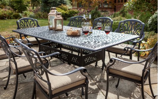 Prostokątny stół ogrodowy odlewane aluminium brąz AMALFI hartman