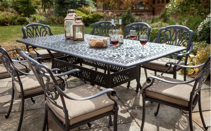 Prostokątny stół ogrodowy odlewane aluminium brąz AMALFI hartman