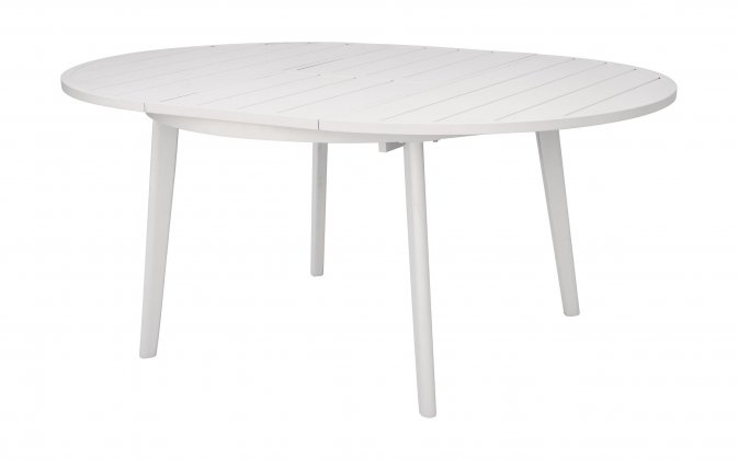 Biały stół ogrodowy aluminiowy okrągły rozkładany Ø120/170 ROTONDO
