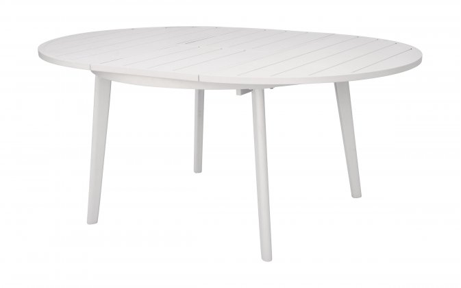 Biały stół ogrodowy aluminiowy okrągły rozkładany Ø120/170 ROTONDO