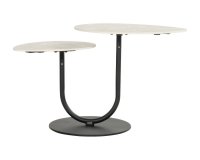 Zestaw stolików ogrodowych ROTA DUO aluminium ceramika 60×40×50 cm czarny