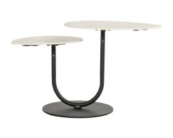 Zestaw stolików ogrodowych ROTA DUO aluminium ceramika 60×40×50 cm czarny