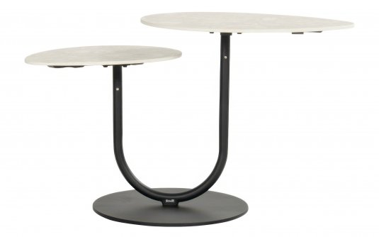 Zestaw stolików ogrodowych ROTA DUO aluminium ceramika 60×40×50 cm czarny