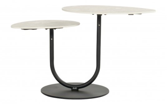 Zestaw stolików ogrodowych ROTA DUO aluminium ceramika 60×40×50 cm czarny Zestaw stolików ogrodowych ROTA DUO aluminium ceramika 60×40×50 cm czarny