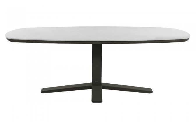 Stół ogrodowy, zanzibar 220  z blatem z kamienia, spiekanego o wyglądzie marmuru jasnoszarego