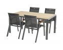 Zestaw stołowy na taras ARUBA stół 160x90 alu-teak 4 fotele