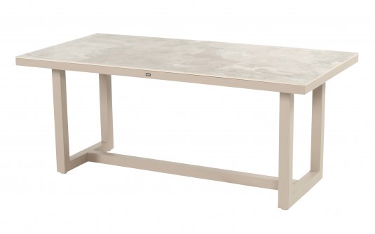 Stół ogrodowy LUTO aluminium ceramika długość 180 cm kolor taupe piaskowy beżowy Stół ogrodowy LUTO aluminium ceramika długość 180 cm kolor taupe piaskowy beżowy