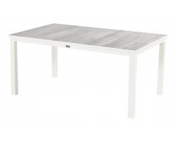 Biały stół ogrodowy COMINO aluminium blat ceramika 163 × 100 × 75 cm 