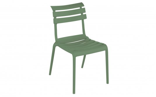 Krzesło OLBIA ogrodowe z polipropylenu bez podłokietników zielony – horeca