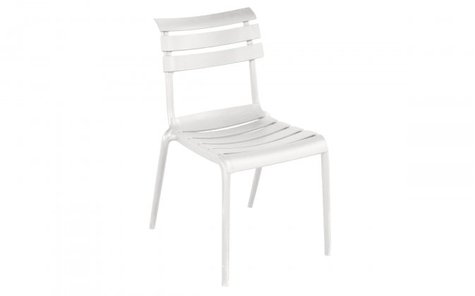 Krzesło OLBIA ogrodowe z polipropylenu bez podłokietników białe – horeca