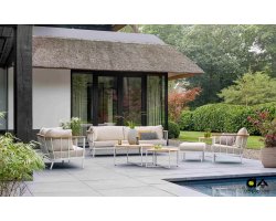 CONDOR zestaw ogrodowy AppleBee z aluminium i poduszkami BEE WETT® jasnobeżowy