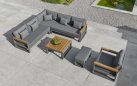 Meble ogrodowe - nowoczesny narożnik aluminiowy SOHO - ciemnoszary