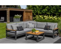 Narożnik ogrodowy aluminiowy SOHO Life antracyt jasnoszare poduszki Mist Grey