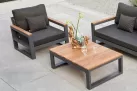 meble ogrodowe SOHO - aluminiowy komplet wypoczynkowy antracyt teak 