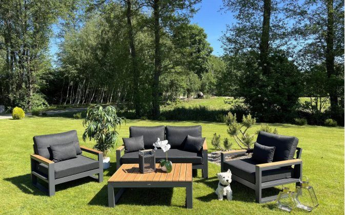 Aluminowy komplet wypoczynkowy na taras SOHO grafitowy