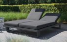 Łóżko ogrodowe aluminiowe ciemnoszare FITZ z regulowanym oparciem