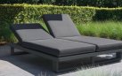 Łóżko ogrodowe aluminiowe ciemnoszare FITZ z regulowanym oparciem