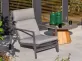 Fotel relaksacyjny ogrodowy aluminiowy BONDI - ciemnoszary kolor i pochylane oparcie poduszka szara Soltex