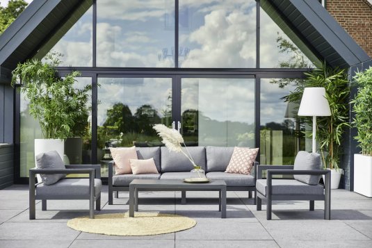 Meble ogrodowe wypoczynkowe aluminiowe cienoszare CAPRI Hartman Meble ogrodowe wypoczynkowe aluminiowe cienoszare CAPRI Hartman