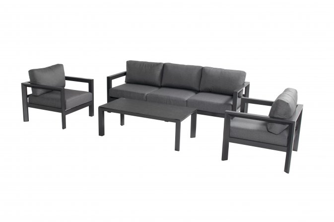 Meble ogrodowe wypoczynkowe aluminiowe cienoszare CAPRI Hartman