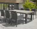 Meble ogrodowe aluminiowe stołowe STELVIO 240 - nogi ciemnoszare - blat ceramiczny i fotele ciemnoszare CARIBEAN