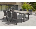 Meble ogrodowe aluminiowe stołowe STELVIO 240 - nogi ciemnoszare - blat ceramiczny i fotele ciemnoszare CARIBEAN