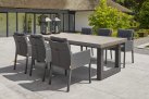 Meble ogrodowe aluminiowe stołowe STELVIO 240 - nogi ciemnoszare - blat ceramiczny i fotele ciemnoszare CARIBEAN