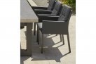 Meble ogrodowe aluminiowe stołowe STELVIO 240 - nogi ciemnoszare - blat ceramiczny i fotele ciemnoszare CARIBEAN