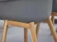 Krzesło nowoczesne stołowe DENVER z nogami teak i siedziskiem z polipropylenu ciemnoszarym