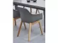 Krzesło nowoczesne stołowe DENVER z nogami teak i siedziskiem z polipropylenu ciemnoszarym