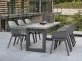 Meble ogrodowe aluminiowe obiaodwe STELVIO 210 - nogi ciemnoszare - blat ceramiczny i fotele DENVER