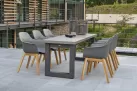 Meble ogrodowe aluminiowe obiaodwe STELVIO 210 - nogi ciemnoszare - blat ceramiczny i fotele DENVER