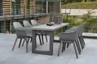 Meble ogrodowe aluminiowe obiaodwe STELVIO 210 - nogi ciemnoszare - blat ceramiczny i fotele DENVER