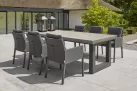 Meble ogrodowe aluminiowe stołowe STELVIO 240 - nogi ciemnoszare - blat ceramiczny i fotele ciemnoszare CARIBEAN