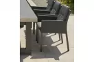 Meble ogrodowe aluminiowe stołowe STELVIO 240 - nogi ciemnoszare - blat ceramiczny i fotele ciemnoszare CARIBEAN