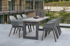 Meble ogrodowe aluminiowe obiaodwe STELVIO 210 - nogi ciemnoszare - blat ceramiczny i fotele DENVER