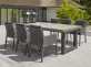 Meble ogrodowe aluminiowe stołowe STELVIO 240 - nogi ciemnoszare - blat ceramiczny i fotele ciemnoszare CARIBEAN