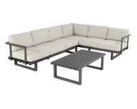 Narożnik na taras aluminiowy grafitowy CALABRIA Hartman poduszki szarobeżowe