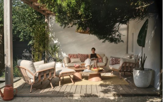 Zestaw ogrodowy TOSCANA aluminium poduszki sofa 3-osobowa stoliki kolor mocha beige Zestaw ogrodowy TOSCANA aluminium poduszki sofa 3-osobowa stoliki kolor mocha beige