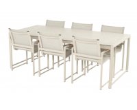 FONTAINE Zestaw jadalniany ogrodowy Hartman aluminiowy z ceramiką na blacie stołu jasnobeżowy