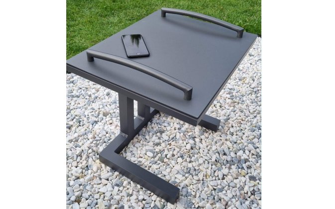 Stolik kawowy boczny aluminiowy zdejmowana taca EASY