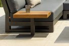 Aluminiowy antracytowy stolik ogrodowy z blatem teak FITZ ROY