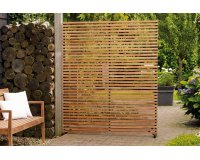 Ścianka oddzielająca na taras z drewna teakowego 153 x 185 cm