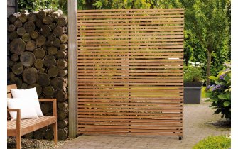 Ścianka oddzielająca na taras z drewna teakowego 153 x 185 cm