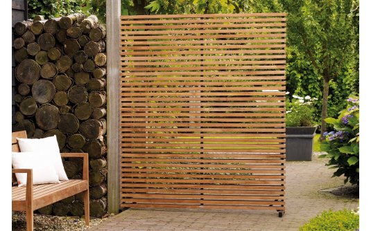 Ścianka oddzielająca na taras z drewna teakowego 153 x 185 cm Ścianka oddzielająca na taras z drewna teakowego 153 x 185 cm