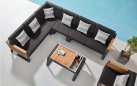 Aluminiowy narożnik ogrodowy NEW YORK ciemnoszary wykończenia teak