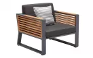 Meble ogrodowe aluminiowe na taras NEW YORK ciemnoszare alu sofa 2-osobowa