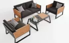Meble ogrodowe aluminiowe na taras NEW YORK ciemnoszare alu sofa 2-osobowa