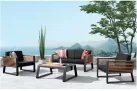 Meble ogrodowe aluminiowe na taras NEW YORK ciemnoszare alu sofa 2-osobowa